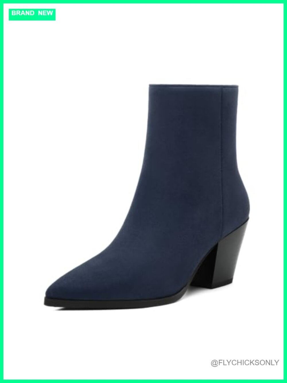 Womens Ankle Boots Chunky Low Heel Pointed Toe Heeled Booties Suede